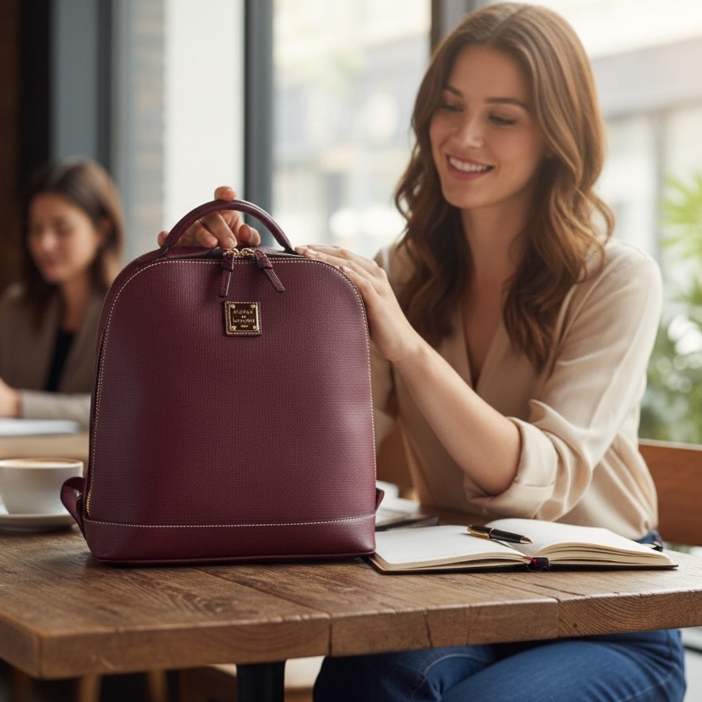 Dooney & Bourke Saffiano Zip Pod in Wine